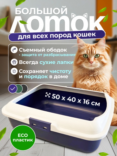 CAT-L02 Лоток для кошачьего туалета с ободом 