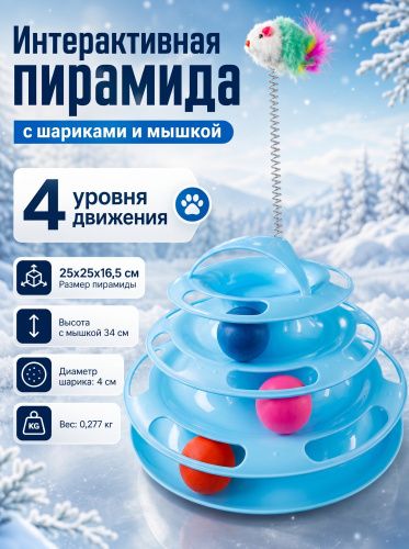 HP-F081  Игрушка для кошек «Чистый котик». Цвет: голубой