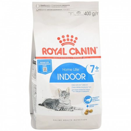 Сухой корм ROYAL CANIN Indoor 7+, для стареющих кошек, живущих в помещении, 400г.