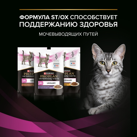 Влажный корм PRO PLAN VETERINARY DIETS UR ST/OX Urinary для кошек, при болезнях нижних отделов мочевыводящих путей, с индейкой, 85г