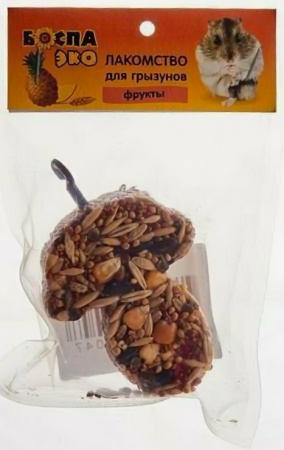 Лакомство БОСПА ЭКО для грызунов, Грибок фрукты, 40г