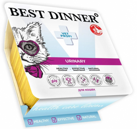 Корм паштет консервированный ламистер Best Dinner Vet Profi Urinary для профилактики мочекаменной болезни кошек, Ягнёнок 0,1кг
