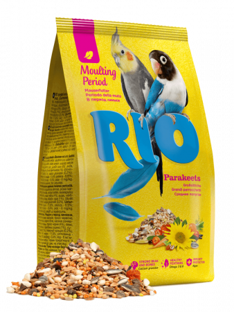 Сухой корм RIO, для средних попугаев, в период линьки, 500г.