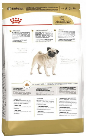 Сухой корм ROYAL CANIN Pug Adult, для взрослых собак породы Мопс от 10 месяцев, 500г