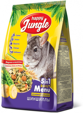 Сухой корм Happy Jungle, для шиншилл, 400г.