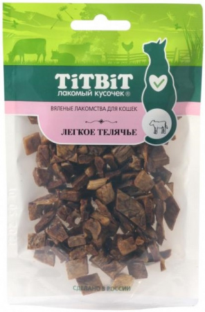Лакомство TiTBiT для кошек, Легкое телячье вяленое, 20г