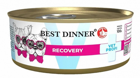 Влажный корм Best Dinner Vet Profi Recovery для кошек и собак в период восстановления, курица, 100г
