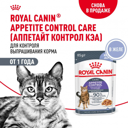 Влажный корм ROYAL CANIN Appetite Control Care для взрослых кошек, для контроля выпрашивания корма, мелкие кусочки в желе, 85г
