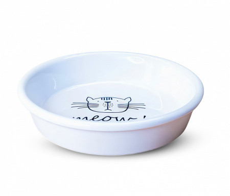 Миска Mr Kranch керамическая для кошек, белая, 200мл 