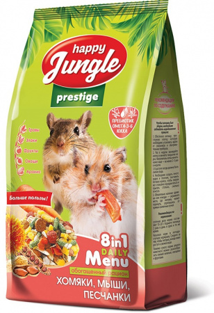 Сухой корм Happy Jungle Prestige для хомяков, мышей, песчанок 500г