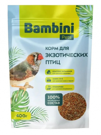Корм Bambini Pets для экзотических птиц, 400г