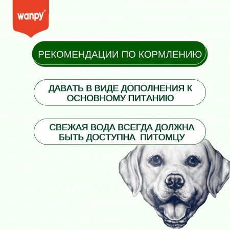 Лакомство Wanpy Dog для собак всех пород, "Зубные щетки" со вкусом говядины, 100г