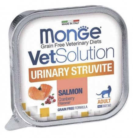 Влажный корм Monge Cat VetSolution Urinary Struvite для взрослых кошек при заболеваниях мочеполовой системы и струвитном течении МКБ, 100г