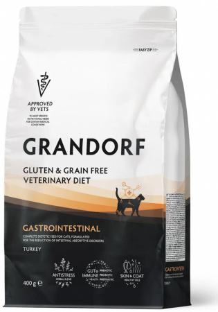 Сухой корм GRANDORF CAT Veterinary Diet Gastrointestinal для кошек, при острых расстройствах пищеварения, с индейкой, 400 г