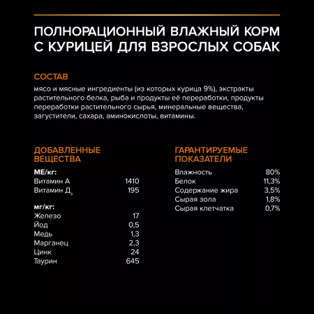 Влажный корм Purina PRO PLAN для собак мелких и карликовых пород, с курицей, 85г