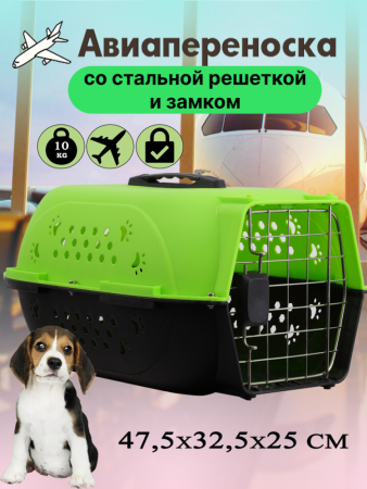 HP-B01S Авиа переноска для домашних животных «Чистый котик», 47,5*32,5*25см, зеленый