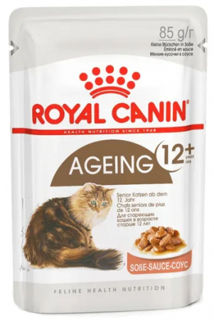 Влажный корм ROYAL CANIN Ageing 12+для стареющих кошек в возрасте старше 12 лет, мелкие кусочки в соусе, 85г