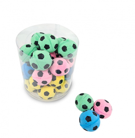 CT18005 Игрушка для кошек мячик цветной "Футбольный", 4 см.