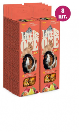Лакомство Little One, для морских свинок, кроликов и шиншилл, палочки с фруктами, 120г.