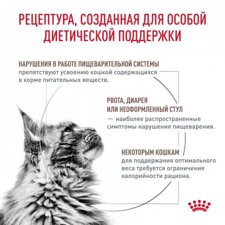 Сухой корм ROYAL CANIN Gastrointestinal Moderate Calorie для кошек, склонных к набору лишнего веса, при расстройствах пищеварения 350г.