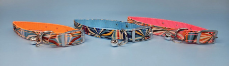 N422-BL Ошейник для домашних животных «Калейдоскоп», с пряжкой.  Цвет: синий
