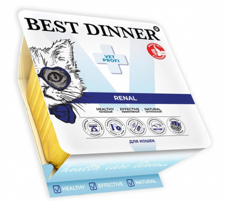 Корм паштет консервированный ламистер Best Dinner Vet Profi Renal для кошек при почечной недостаточности, Ягнёнок 0,1кг