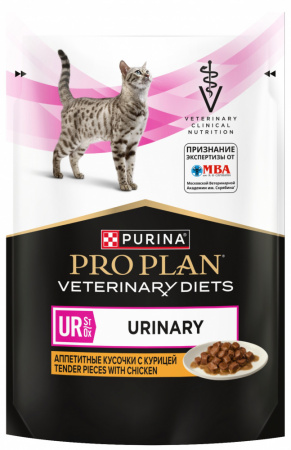 Влажный корм Purina PRO PLAN VETERINARY DIETS UR ST/OX Urinary для взрослых кошек, при болезнях нижних отделов мочевыводящих путей, с курицей, 85г