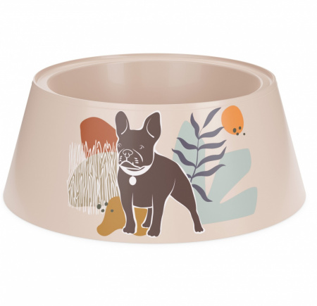 М7880 Миска Dogs, для собак, бежевый, 0.7л