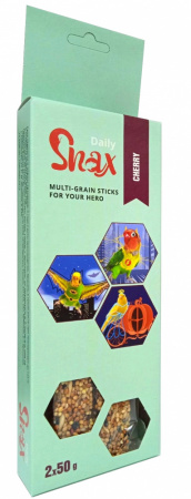 Лакомство Зерновые палочки для птиц Snax Daily с вишней 2шт по 50г