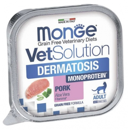 Влажный корм Monge Cat VetSolution Dermatosis для взрослых кошек при заболеваниях кожи, 100г