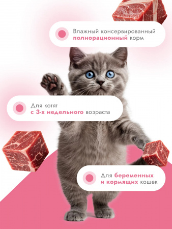 Влажный корм Best Dinner для котят, беременных и кормящих кошек, с курицей, 200г