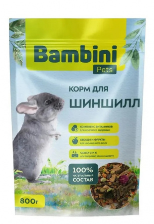 Корм Bambini Pets для шиншилл, 800г