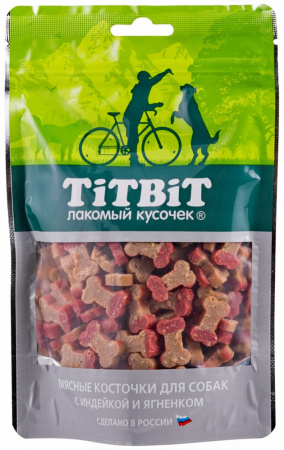 Лакомство TiTBiT для собак, Косточки мясные с индейкой и ягненком, 145г