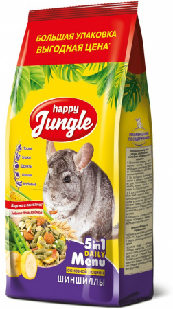 Сухой корм Happy Jungle для для шиншилл 900г 