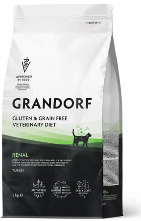 Сухой корм GRANDORF CAT Veterinary Diet Renal для взрослых кошек, при хронической болезни почек, с индейкой, 2 кг